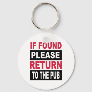 Chaveiro Se for encontrado, volte para o bar