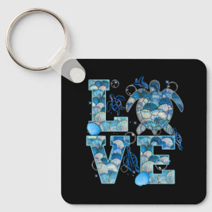 Chaveiro Sea Turtle Love Shirt Ocean Beach Amantes de os an