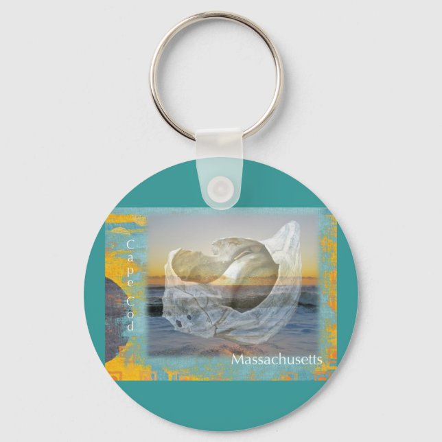 Chaveiro Seashell & Surf - Cape Cod Massachusetts (Frente)