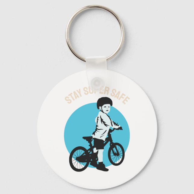 Chaveiro Segurança de Bicicleta para Crianças - Fique Super (Frente)