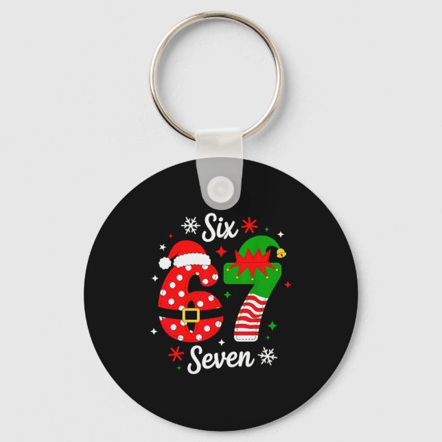 Chaveiro Seis Sete 67 Meme 6 7 Papai Noel Natal Pijamas Cri (Frente)