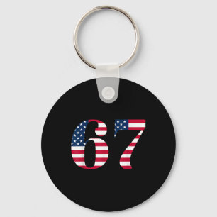 Chaveiro Seis Sete 67 Meme Engraçado Bandeira Americana Hal