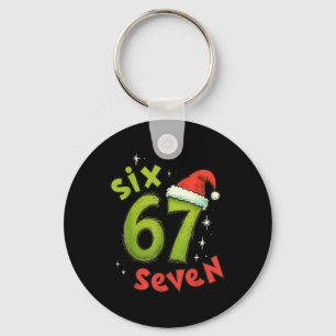 Chaveiro Seis Sete Meme de Natal Engraçado Verde Vermelho F