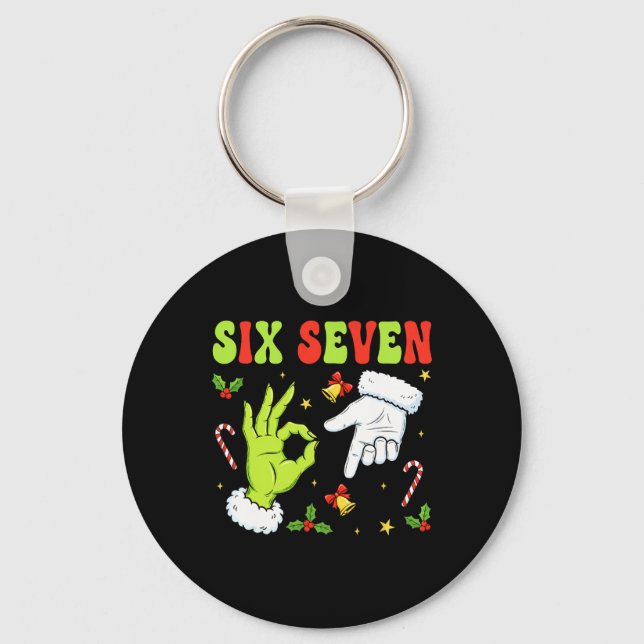 Chaveiro Seis Sete Meme de Natal Tendência 67 Xmas Engraçad (Frente)