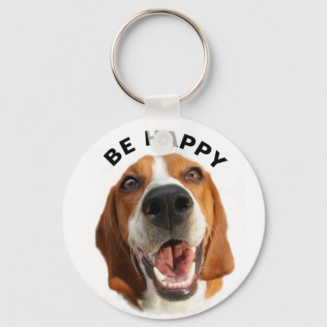 Chaveiro Seja Feliz Beagle (Frente)