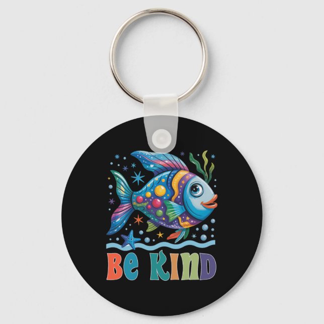 Chaveiro Seja Gentil Escala Arco-Íris Peixe Professor Lendo (Frente)