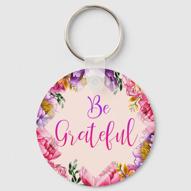 Chaveiro Seja Grata, Pink Key Chain (Frente)