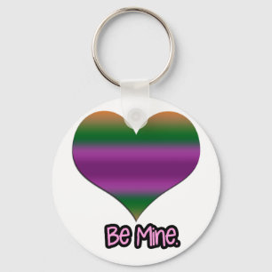 Chaveiro Seja meu Namorados Coração de Stripe Roxo