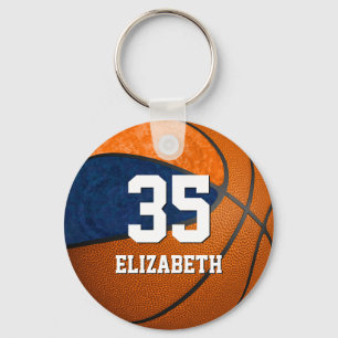 Chaveiro seleção de meninas laranja azul de basquete