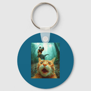 Chaveiro Selfie de Gato Com Dinossauro T-rex Dino Homens Mu