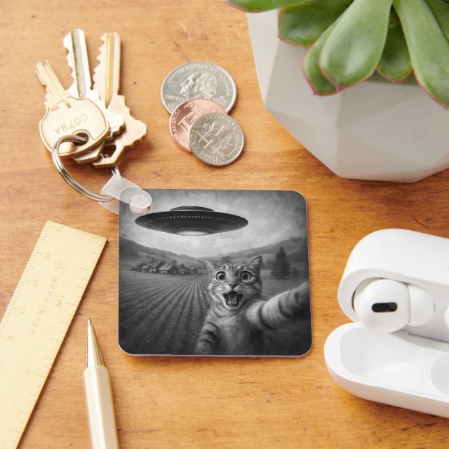 Chaveiro Selfie De Gato Com Presentes De Gato Engraçado De  (Mesa)