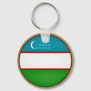 Chaveiro Selo da bandeira do Uzbequistão legal