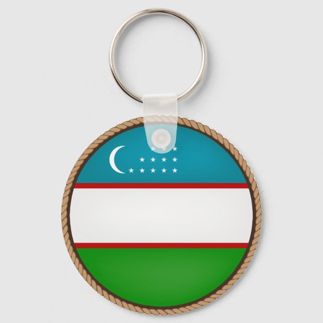 Chaveiro Selo da bandeira do Uzbequistão legal (Frente)