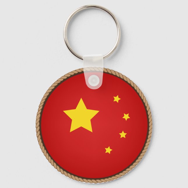 Chaveiro Selo de Bandeira da China legal (Frente)