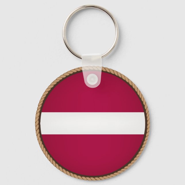 Chaveiro Selo de bandeira da Letónia legal (Frente)