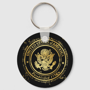 Chaveiro Selo Dourado unido do estado - Eagle - E Pluribus