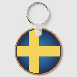 Chaveiro Selo legal da bandeira da suecia