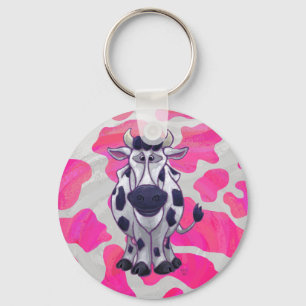 Chaveiro Selvagem mim rosa e branco da vaca