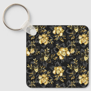 Chaveiro Sem costura com orquídeas de joalharia