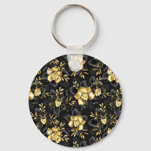 Chaveiro Sem costura com orquídeas de joalharia