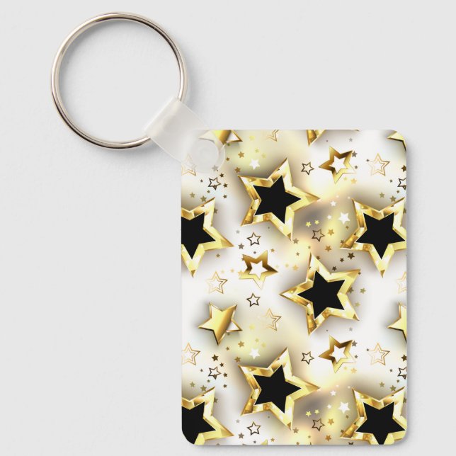 Chaveiro Sem costura leve com estrelas douradas (Frente)
