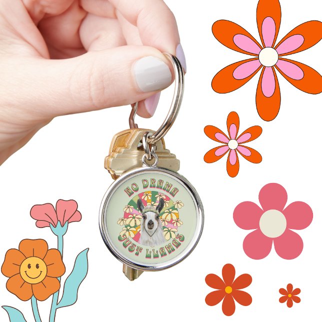 Chaveiro Sem Drama Apenas Lhamas - Cute Boho Llama (Criador carregado)