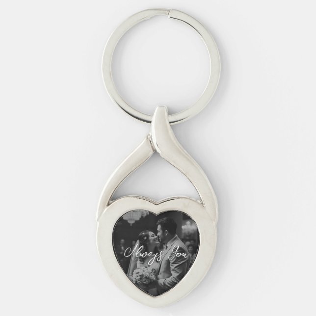 Chaveiro “Sempre Você” Pulseira com a Foto do Seu Casamento (Frente)