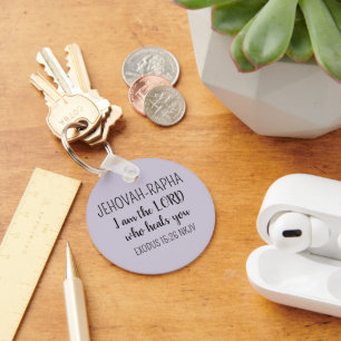 Chaveiro Senhor Quem Cura Roxo Claro Simples Cristão