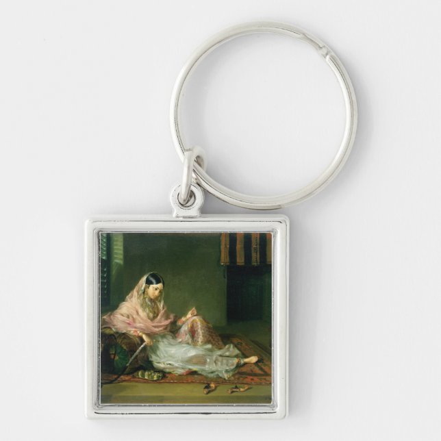 Chaveiro Senhora muçulmana Reclining, 1789 (óleo em canvas) (Frente)