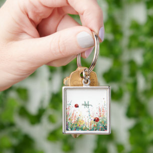 Chaveiro Senhorita água de primavera Floral Monograma Flor