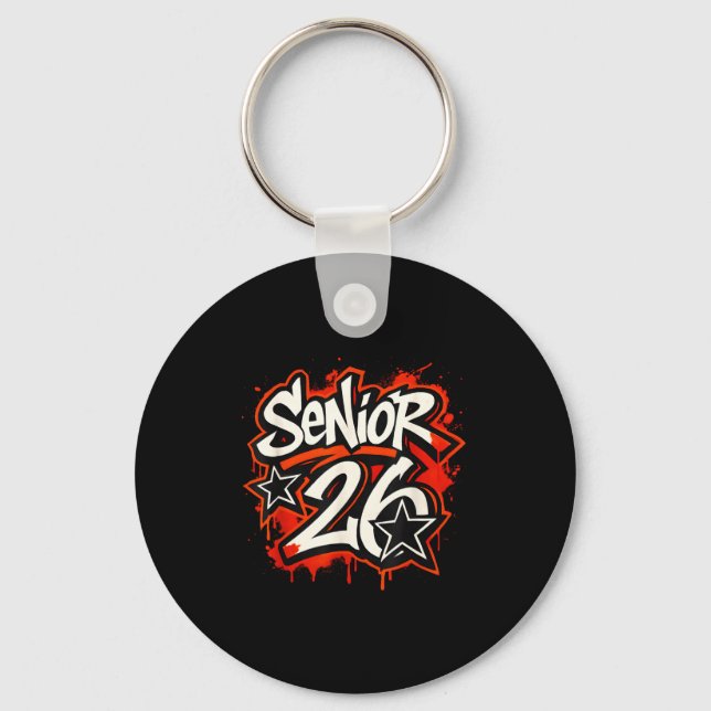 Chaveiro Senior 2026 Graffiti Drip Style Graduation Graphic (Frente)