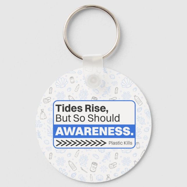 Chaveiro Sensibilização ambiental para a poluição de plásti (Frente)