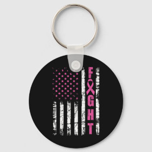 Chaveiro Sensibilização do Cancer Americano Bandeira Lutar