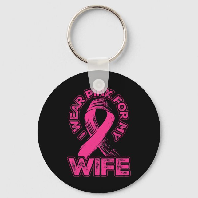 Chaveiro Sensibilização para o Cancer das mães Eu Visto ros (Frente)
