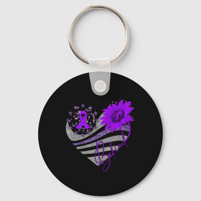 Chaveiro Sensibilizar para a sobredosagem Roxo de girassol (Frente)