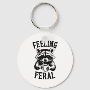 Chaveiro Sentindo Guaxinim Feral Café Fofo Engraçado Lixo P