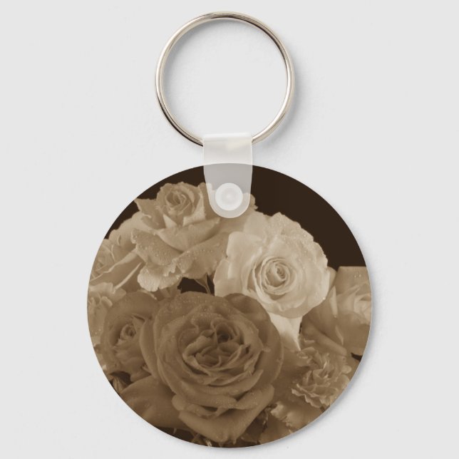 Chaveiro Sepia Rose Bouquet (Frente)