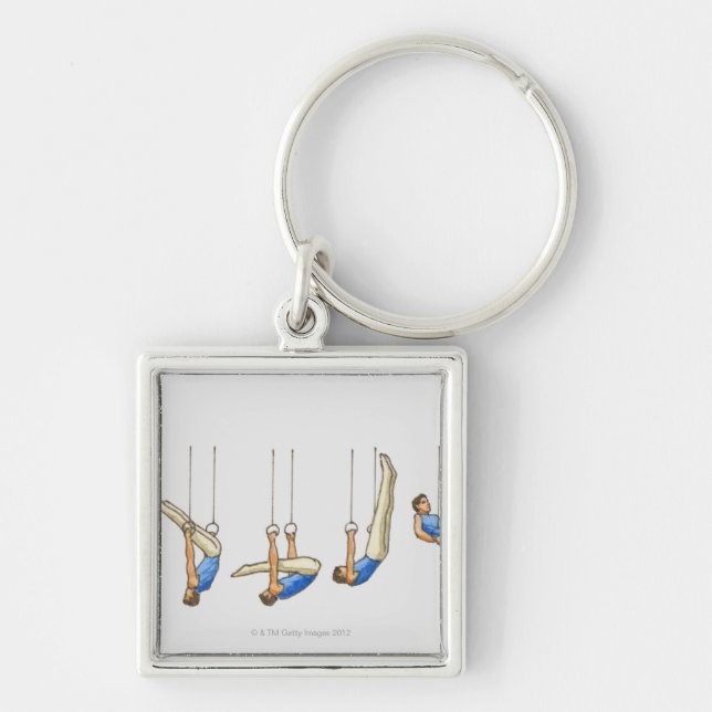 Chaveiro Seqüência das ilustrações que mostram o gymnast (Frente)