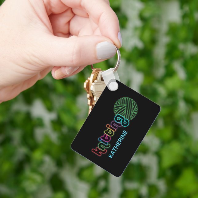 Chaveiro Sequin Glow Knitting (Mão)