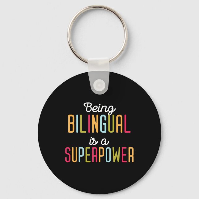 Chaveiro Ser Bilingue é um Superpoder Língua Dupla Bili (Frente)