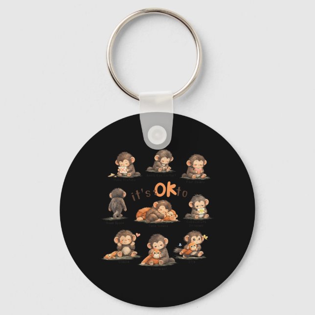 Chaveiro Ser Diferente Consciência do Autismo Bebê Macaco S (Frente)