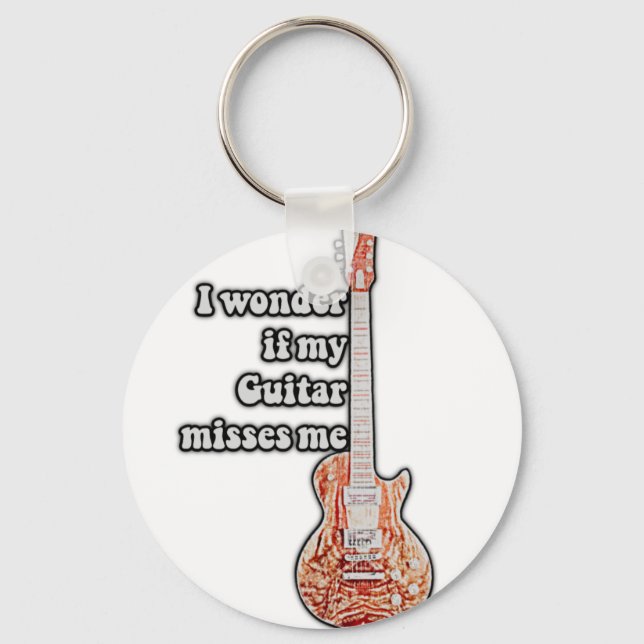 Chaveiro Será que minha guitarra me sente falta. (Frente)