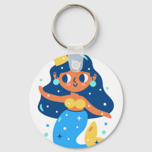Chaveiro sereia azul