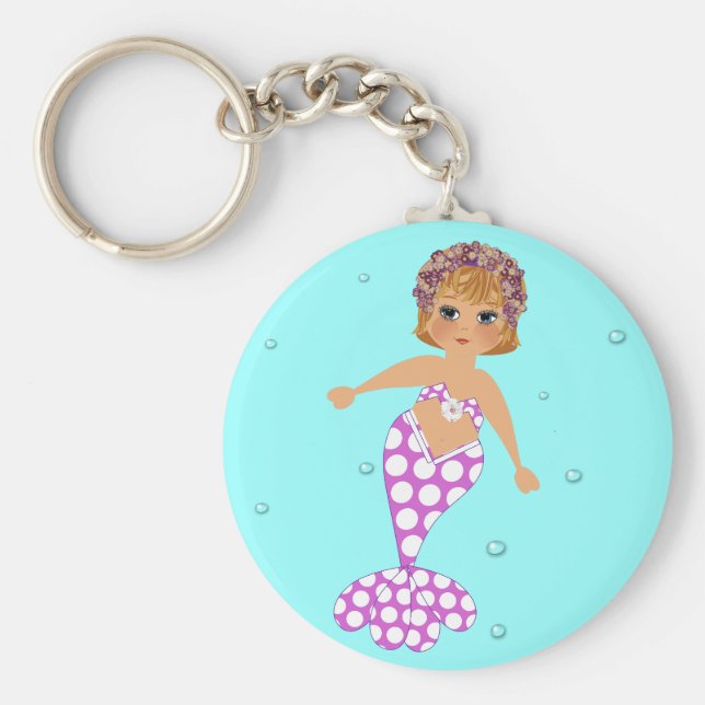 Chaveiro Sereia de natação branca (Frente)