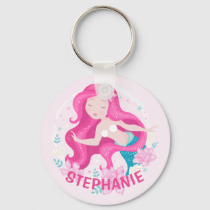 Chaveiro Sereias Meninas Fantasia Personalizadas Cabelo Ros