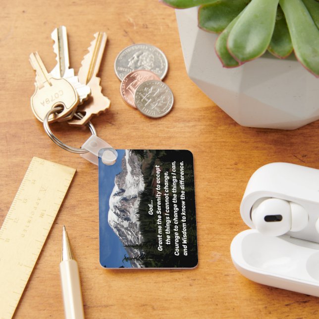 Chaveiro Serenity Prayer Monte Rainier Landscape (Mesa)