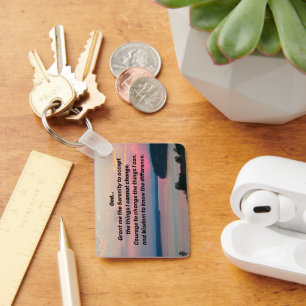 Chaveiro Serenity Prayer Pink Seascape Sunset