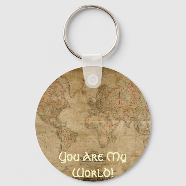 Chaveiro Série de Mapa Antiquado (Frente)