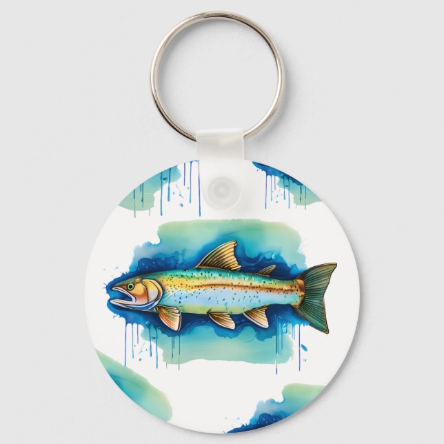 Chaveiro - Série Watercolor: Trout/Salmon (Frente)