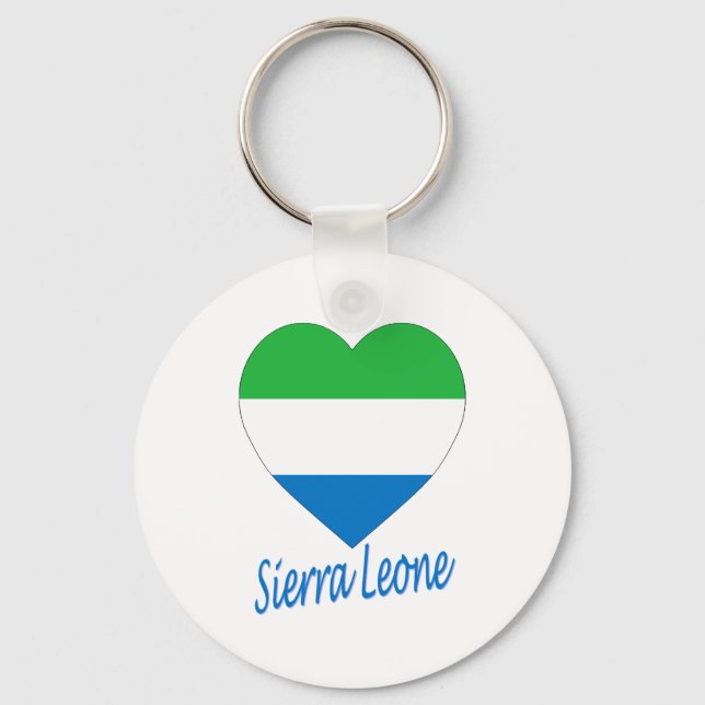 Chaveiro Serra Leoa Flag Heart (Frente)